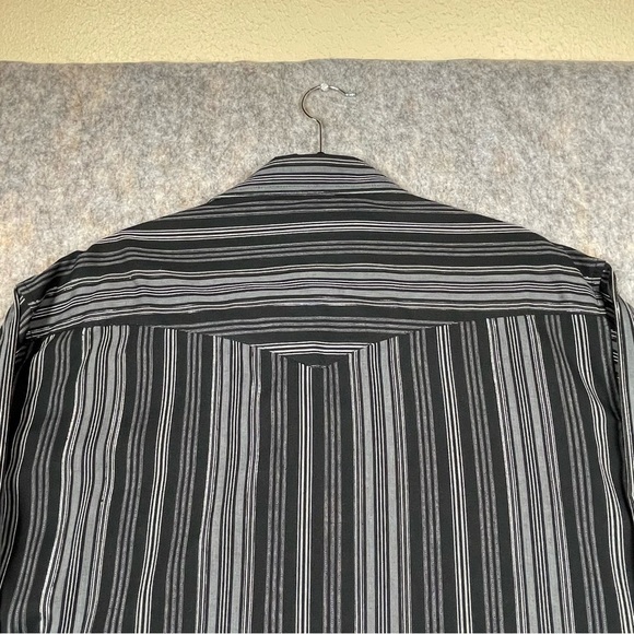 Wrangler Black Pearl Snap Striped Western Rodeo Cowboy Stylish Shirt - Sz 2XL - Picture 13 of 15